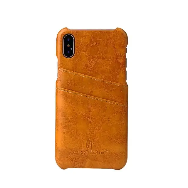 Luxury Leather Case for iPhone X 10 With Twill Cut Card Slot Back Classic Phone Accessories black iPhone10 iPhoneX iPhone-X | Мобильные