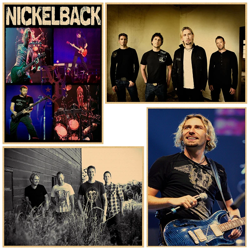 Классическая ностальгическая матовая крафт бумага Nickelback Band плакат для кафе
