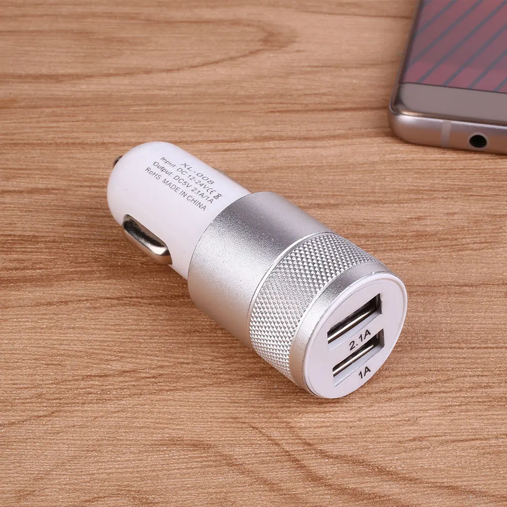 2 в 1 двойной зарядное устройство USB зарядка Зажигалка на электропитании 2.1A Plug and Play