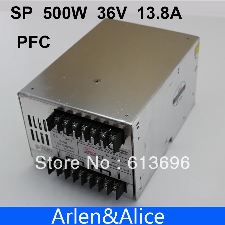 SP500W 36V 13.8A с PFC одиночный выход импульсный источник питания для светодиодной