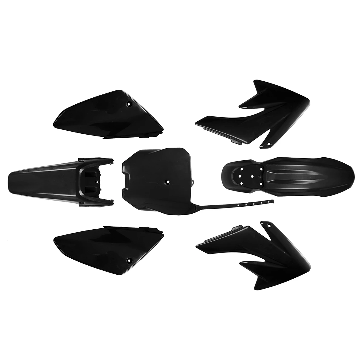 Black 1 комплект красный черный белый оранжевый синий зеленый для крыла обтекатель комплект для CRF70 стиль питбайк 125cc 140cc 160cc питбайк - Цвет: Black