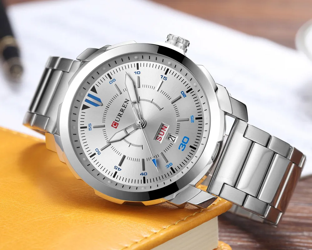 Хит 2017 мужские кварцевые часы CURREN топовые аналоговые военные спортивные