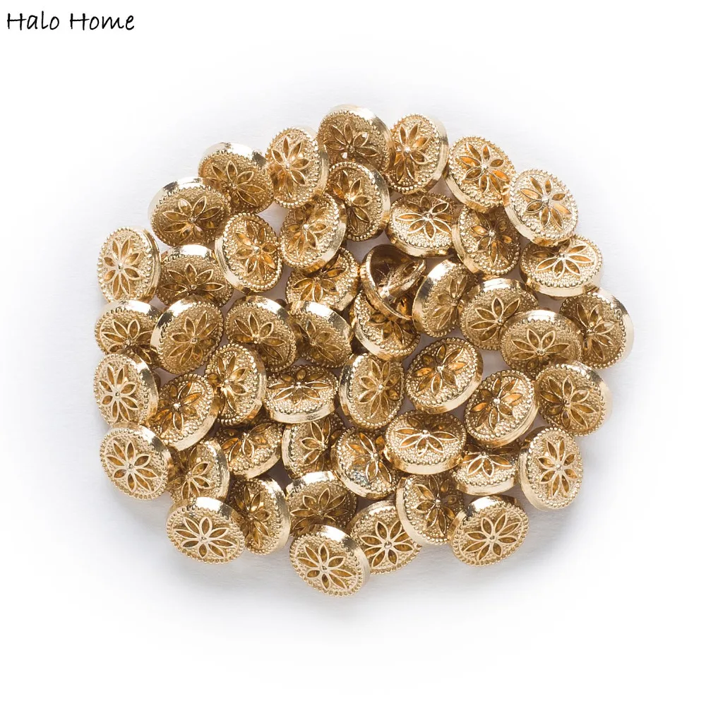 10 шт. Цвет: Золотой металлические пуговицы с хвостовиком рубашка одежды швейный