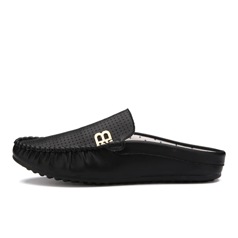 JKPUDUN Designer Summer Hollow Shoes Men High Quality Italian Mens Leather Breathable Casual Half Loafers Luxury Brand | Обувь
