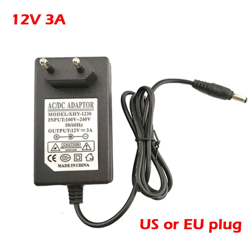 100-240V преобразователь переменного тока в постоянный 12V 9V 5V 1A 2A 3A 0.5A Мощность адаптер питания Трансформатор Зарядное устройство 5,5 мм x2.1 2,5 мм для видеонаблюдения светодиодные ленты