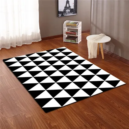 Коврики для гостиной геометрические 3D печатные ковры черно-белые полосы кофейный столик для спальни коврик для йоги нескользящий коврик Домашний декор