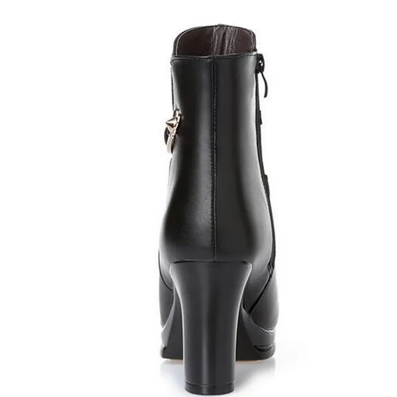 

ZXRYXGS Brand Boots Wool Warm Genuine Leather Shoes Woman Snow Boots 2020 New Winter Ankle Boots Fashion Shoes High Heeled Boots