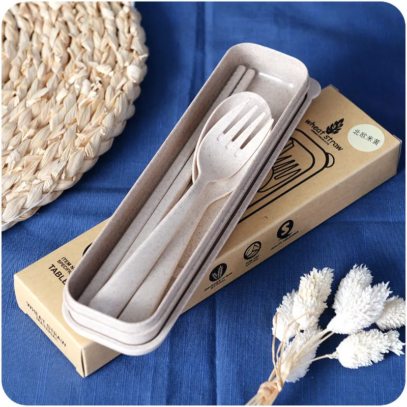 Простая удобная домашняя столовая ложка палочки для еды три предмета