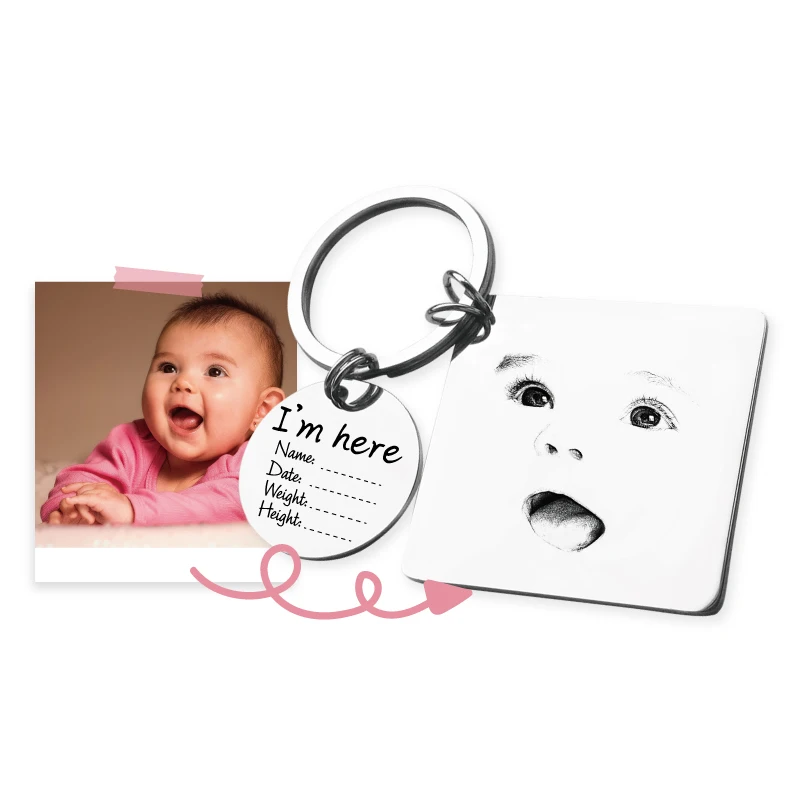 MYLONGINGCHARM брелок для новорожденных с фотографией индивидуальный гравировкой
