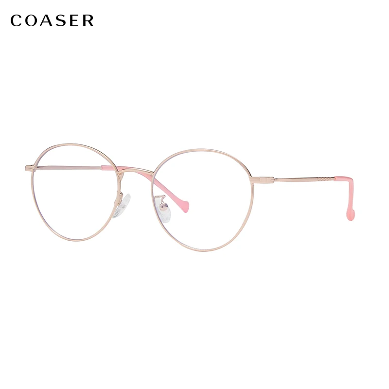 Винтажные круглые металлические оправы очки с защитой от синего света