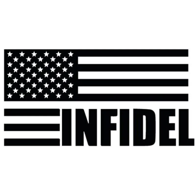 

20x10CM INFIDEL FLAG Patriotic Gun rights Vinyl Decal Car-styling Car Sticker