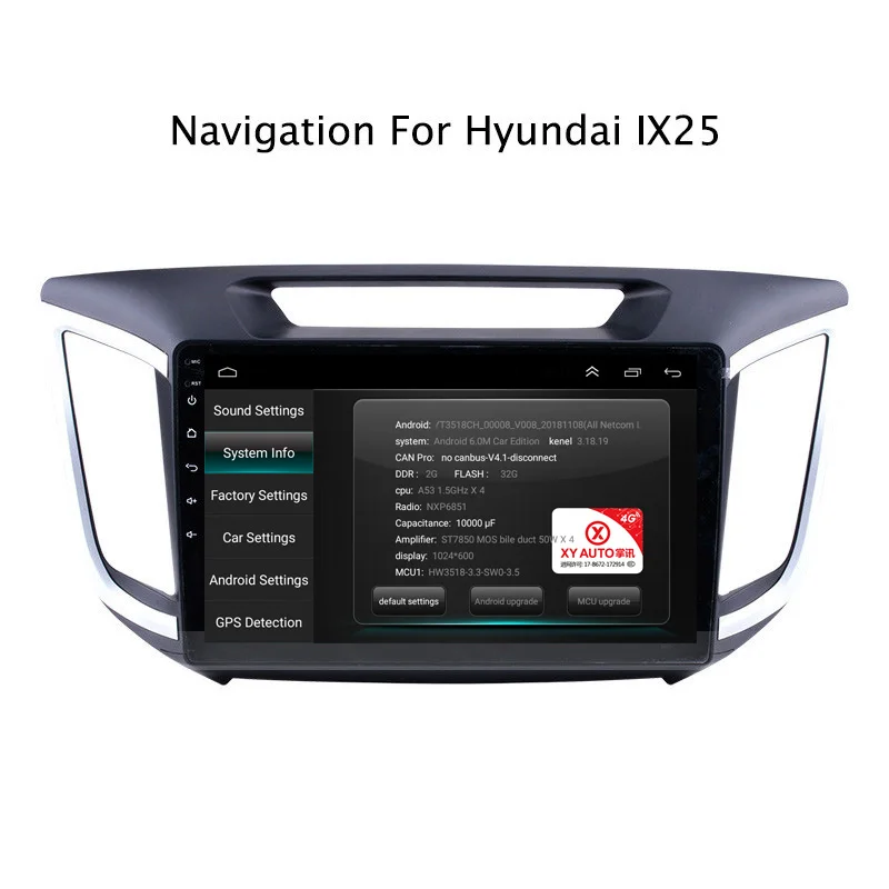 NAVITOPIA 10 1 дюймов 4G LTE wifi головное устройство для hyundai IX25 2014 2015 2017 Android 6 0 2G + 32G