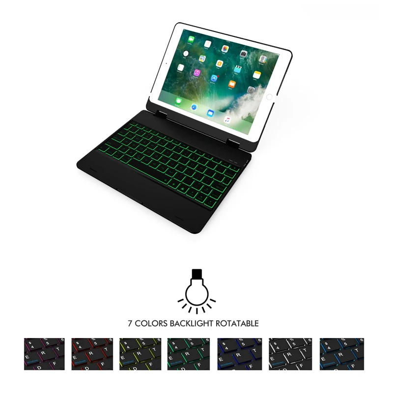 Для iPad 9 7 чехол клавиатура Bluetooth 5 1 подключено Цвет Подсветка для Air матовой резины