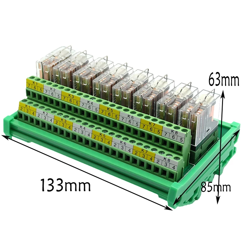Модуль терминального преобразователя 2 ~ 24 канала для Omron Relay G2R-2 DPDT 5A PNP/NPN PLC Плата