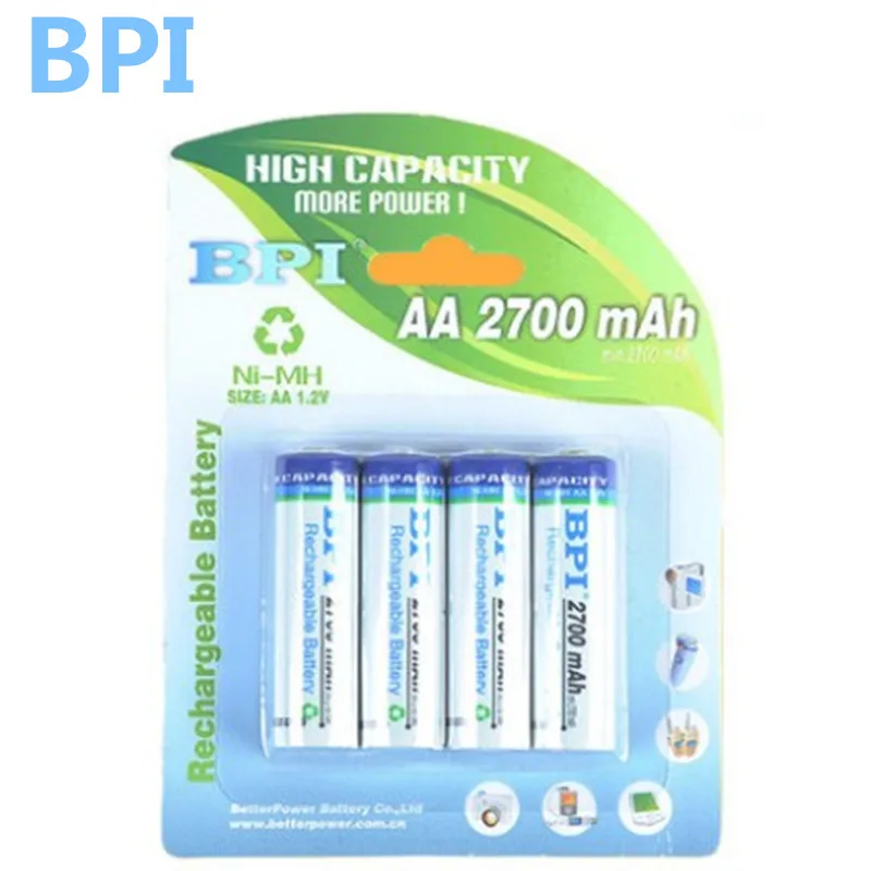 100% Оригинальные аккумуляторные батареи BPI 2700 мАч NiMH AA качественные игрушки