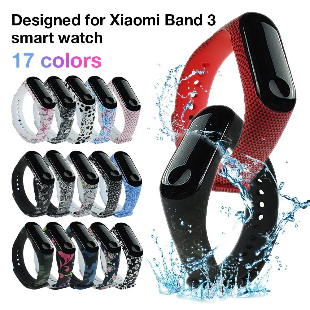 Цветной силиконовый ремешок для Xiaomi Band 3 умные часы браслет аксессуары сменный
