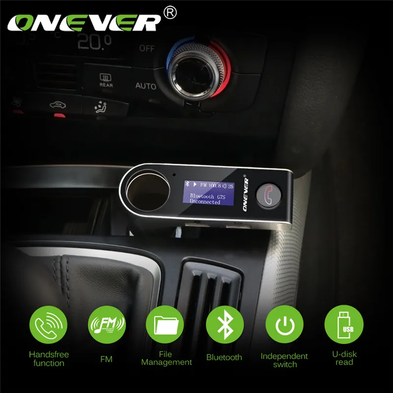 Onever Bluetooth FM передатчик модулятор 3.1A устройство для автомобиля с двумя портами USB