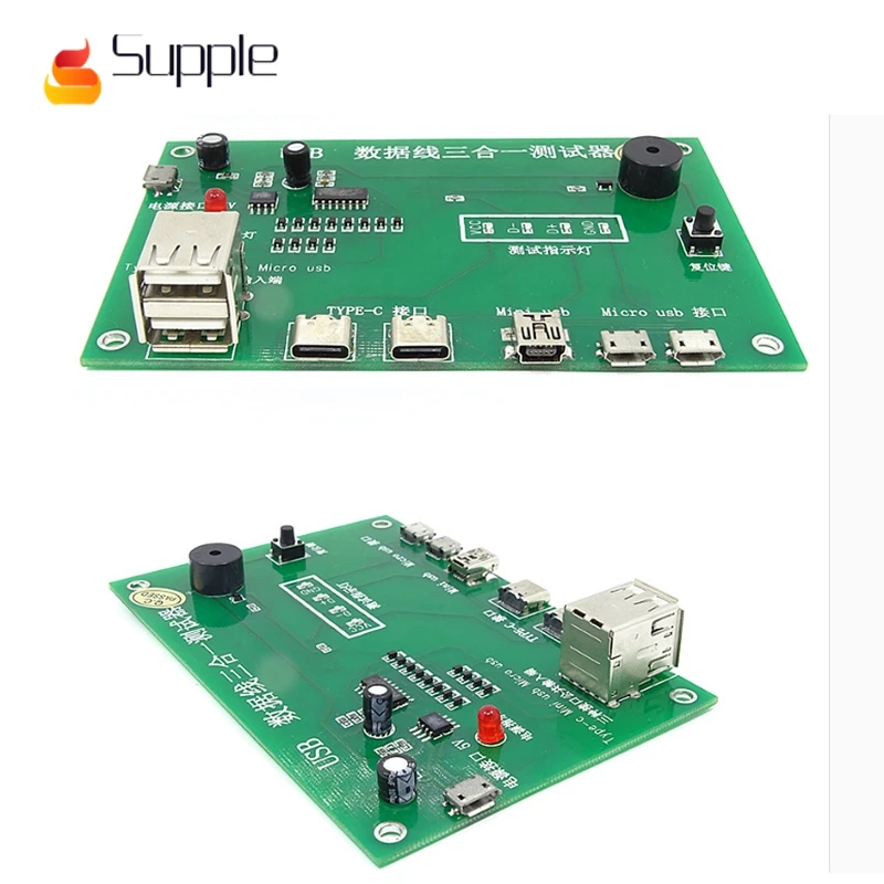 Гибкий USB кабель тестер зарядки Тестовая карта tpye-c mini micro 3 в 1 тестовое