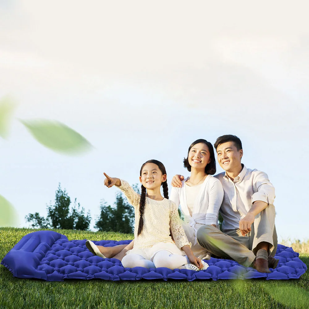 Inflatable Camping Mat With Pillow Sleeping Pad Air Mattress Cushion load Sofa Portable Outdoor travel Trampoline | Игрушки и хобби