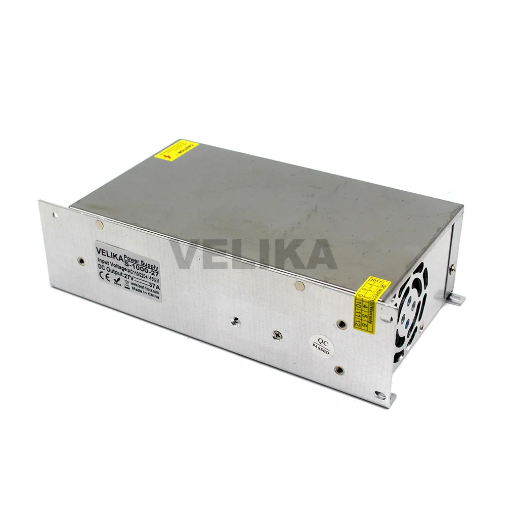 Universal Power Supply 27V 37A 1000W Driver Transformer 220V 110V AC to DC27V Output SMPS for LED Light 3D Printer CNC CCTV |