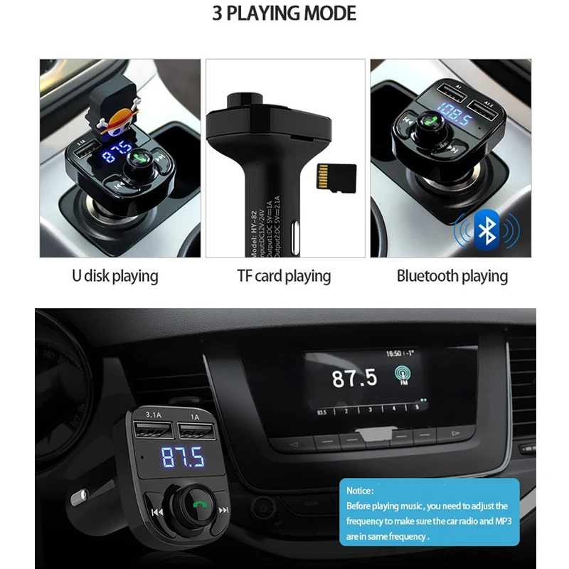 Bluetooth Автомобильный MP3-плеер с USB зарядным устройством автомобильный Aux модулятор