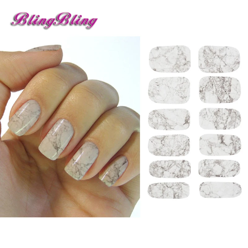 Blingbling 2 шт. Мрамор ногтей Стикеры Новый наклейки на ногти которые размягчаются