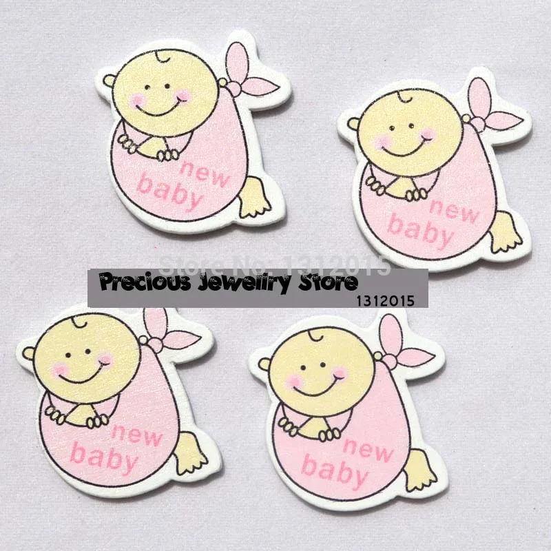 Бесплатная доставка, оптовая продажа, 20 шт., 38x30 мм, милые разноцветные Мультяшные детские деревянные поделки, украшение для рукоделия QC018