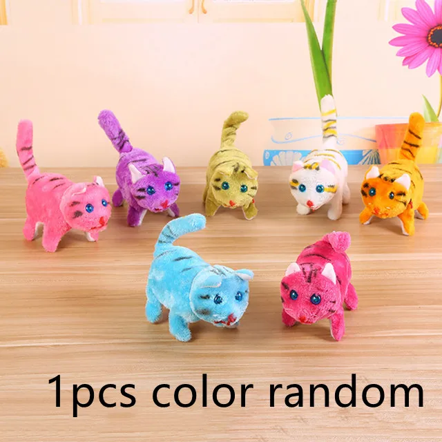 1pcs color ramdon Новые милые детские электронные плюшевые игрушки, ходячий звук, электронный питомец, кошка, кукла, плюшевое животное, кошка, игрушка для ребенка, подарок на день рождения - Цвет: 1pcs color ramdon
