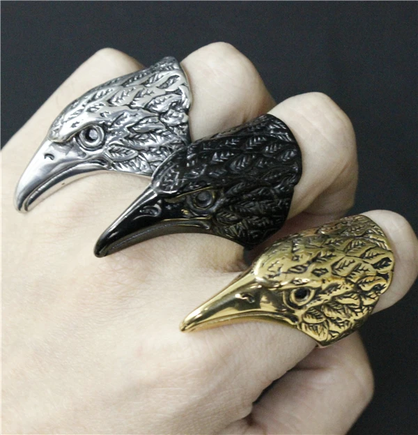 Кольцо с большим орлом в готическом стиле для мужчин и женщин стильное ювелирное