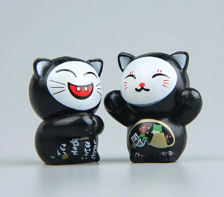 6 шт. Kawaii Мультфильм Lucky Cats микро пейзаж котенок фэн-шуй для дома садовые украшения миниатюры украшения подарок