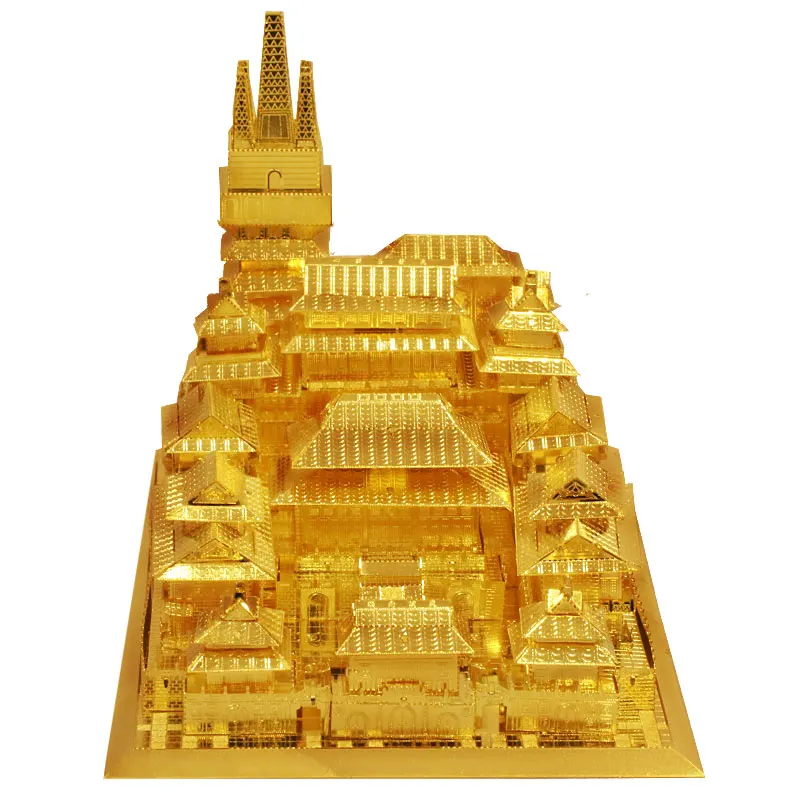 

MU 3d JIN AN TEMPLE PUZZLE YM-N019-G Metal assembly model Architecture Series jigsaw toys kids Collection gift