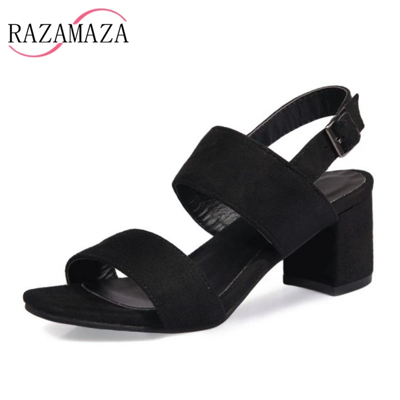 RAZAMAZA Размеры 33-43 толстом Босоножки на высоком каблуке с открытым носом Для женщин