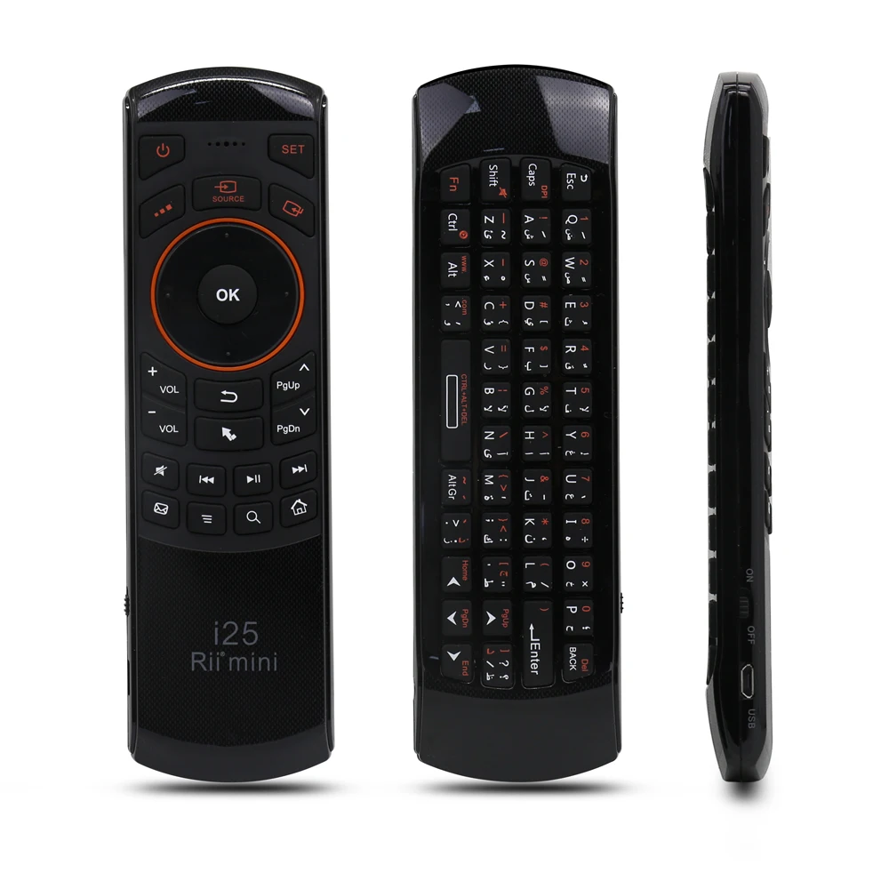 Русская арабская клавиатура Rii Mini i25 Fly Air Mouse 2 4 ГГц Беспроводная Пульт
