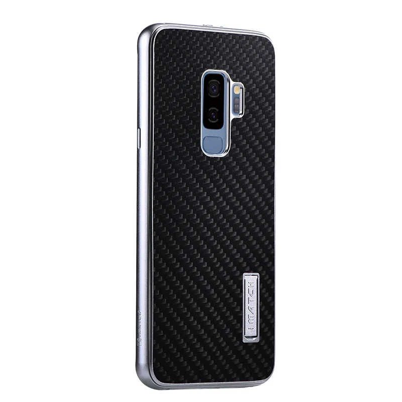 Sliver bumper Black Для samsung Galaxy S9/S8 Plus чехол Роскошный металлический алюминиевый бампер чехол из углеродного волокна Защитный чехол s для samsung Galaxy S9 S8 чехол - Цвет: Sliver bumper Black