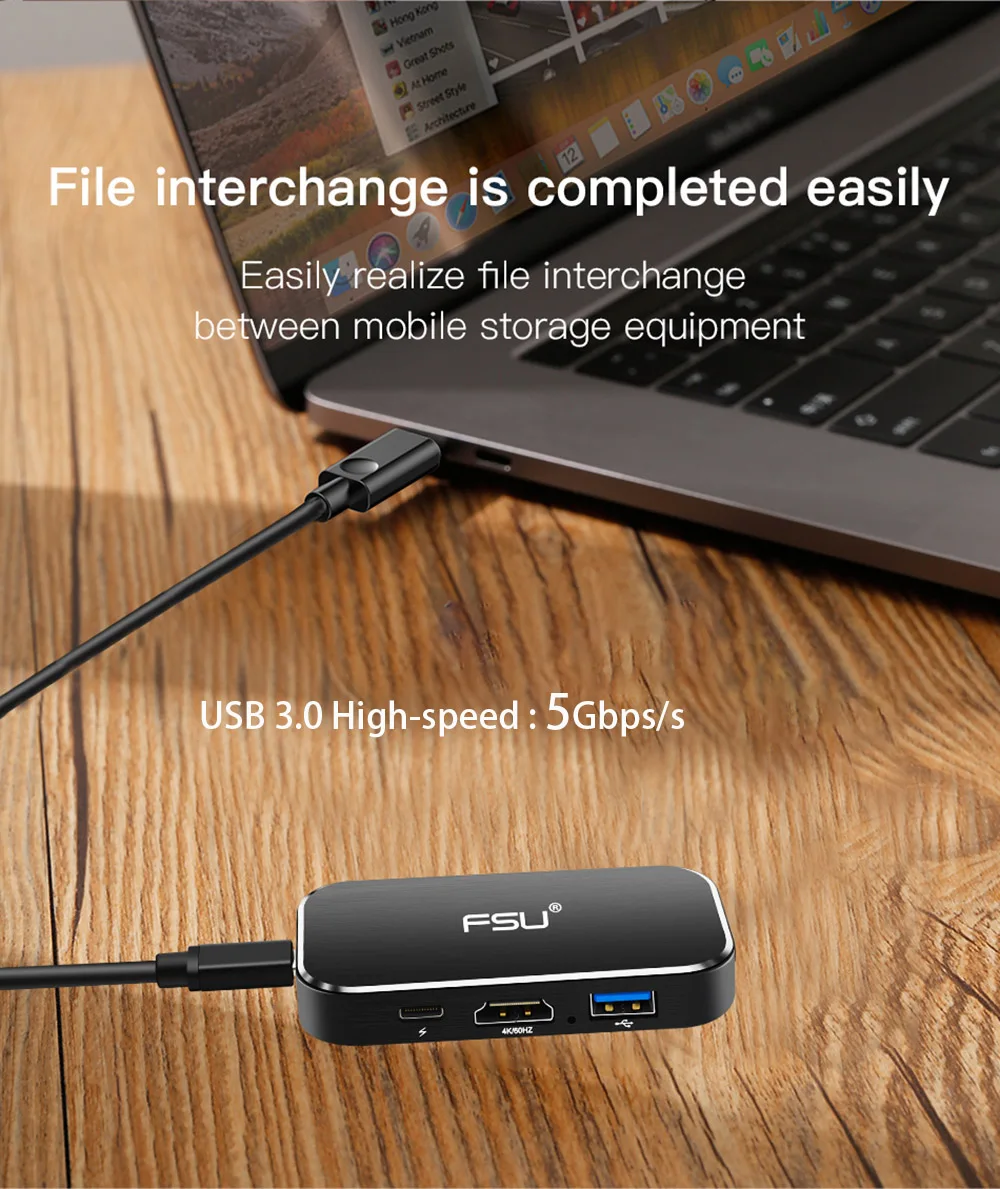 Thunderbolt 3 type-c концентратор адаптер 4 к 1080 P USB c к HDMI TYPE-C к USB разъему с быстрой зарядкой для Macbook matebook ноутбуки