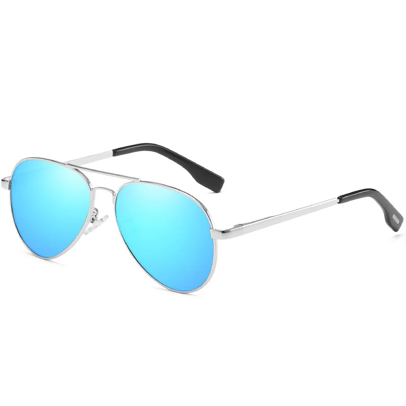 Silver Mirror Blue Мужские поляризованные солнцезащитные очки SIMPRECT, UV400, высокое качество, Ретро стиль, антибликовые, для вождения, солнцезащитные очки для мужчин - Цвет линз: Silver Mirror Blue
