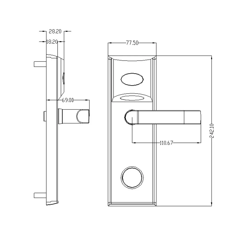 Electronic RFID Card Door Lock with Key Electric For Home Hotel Apartment Office Smart Entry Latch Deadbolt lk18ES1BS | Безопасность и