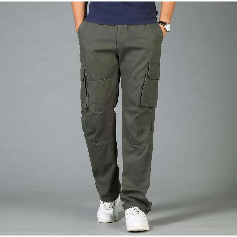 Осень-зима размера плюс мужские брюки свободные повседневные мешковатые штаны