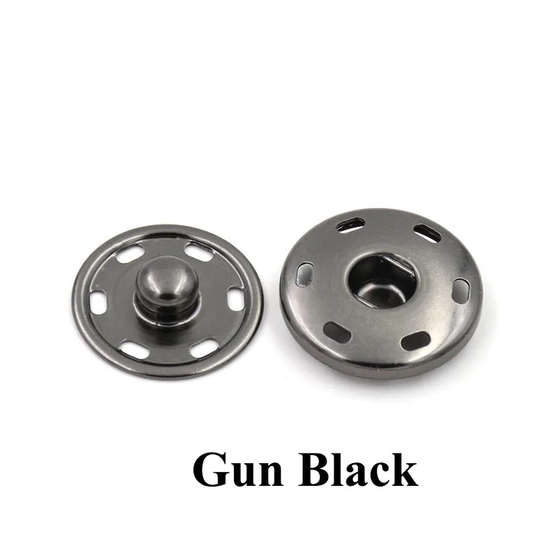 gun color Meetee 20 штук 12/15/19/21/25 мм металлические застежки-кнопки куртка из искусственной кожи pu ветровка Невидимый/простеганные аксессуары «сделай сам» - Цвет: gun color