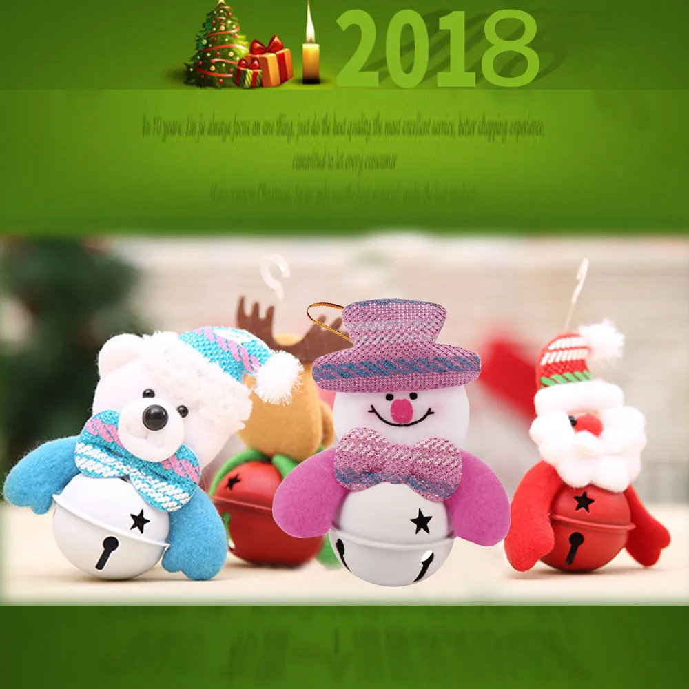 Новогодний кулон колокольчики Рождественские елочные украшения Санта Клаус