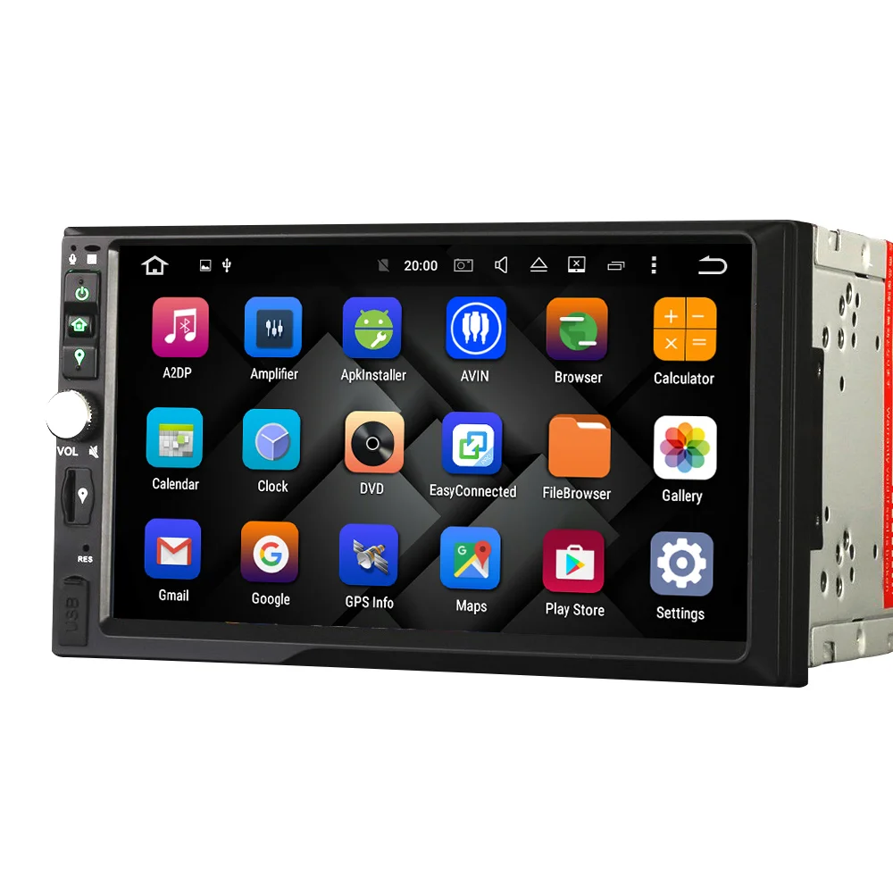Eunavi 2 Din 7 ''четырехъядерный Android 9 0 2G ram автомобильный радиоприемник стерео gps