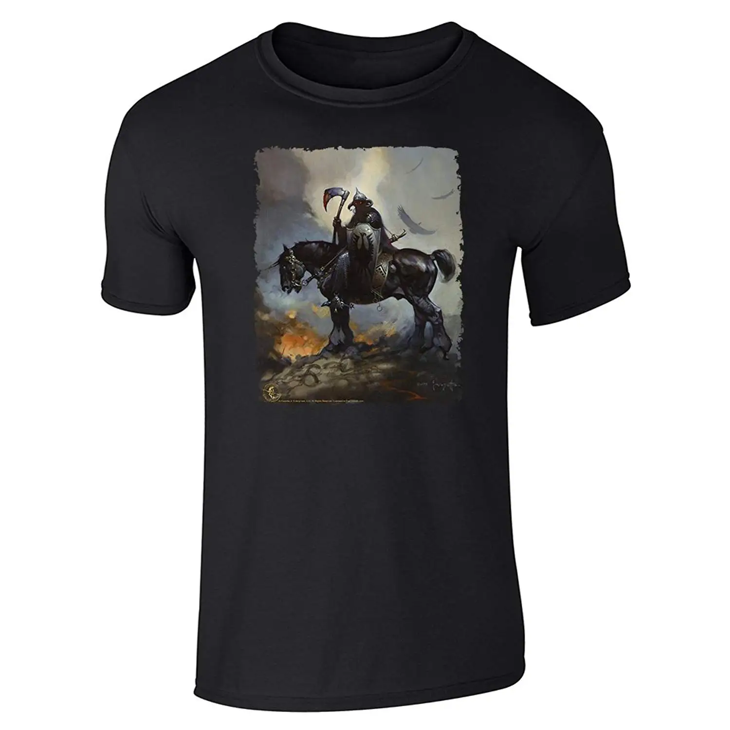 Хит продаж! футболка с короткими рукавами и принтом от Frank Frazetta Мужская коротким