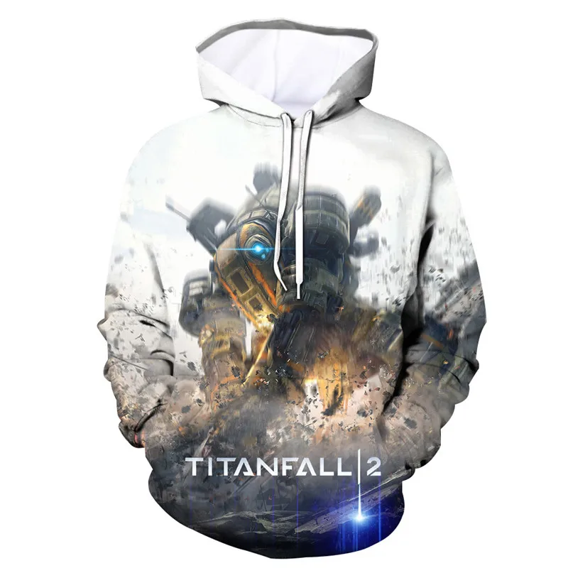Модный дизайн летние 3d мужские толстовки с принтом игра Titanfall 2 толстовка