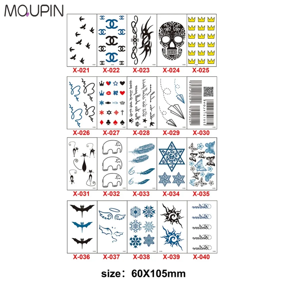 40 шт. набор водонепроницаемых тату наклеек для мальчиков и девочек|Временные