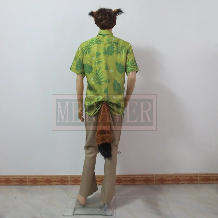 Костюм для косплея лиса Ник с хвостом и ушками униформа Хэллоуина одежда костюм