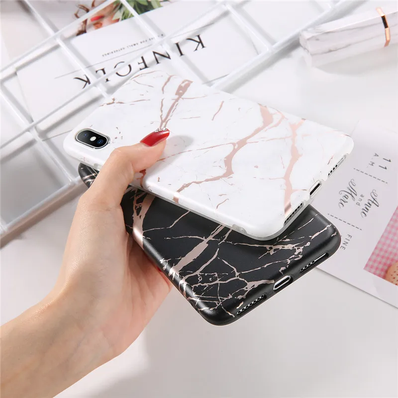 Lovebay мраморный чехол для iPhone 6 S Plus X XS Max XR 7 8 телефон Coque IMD Силиконовые чехлы Капа