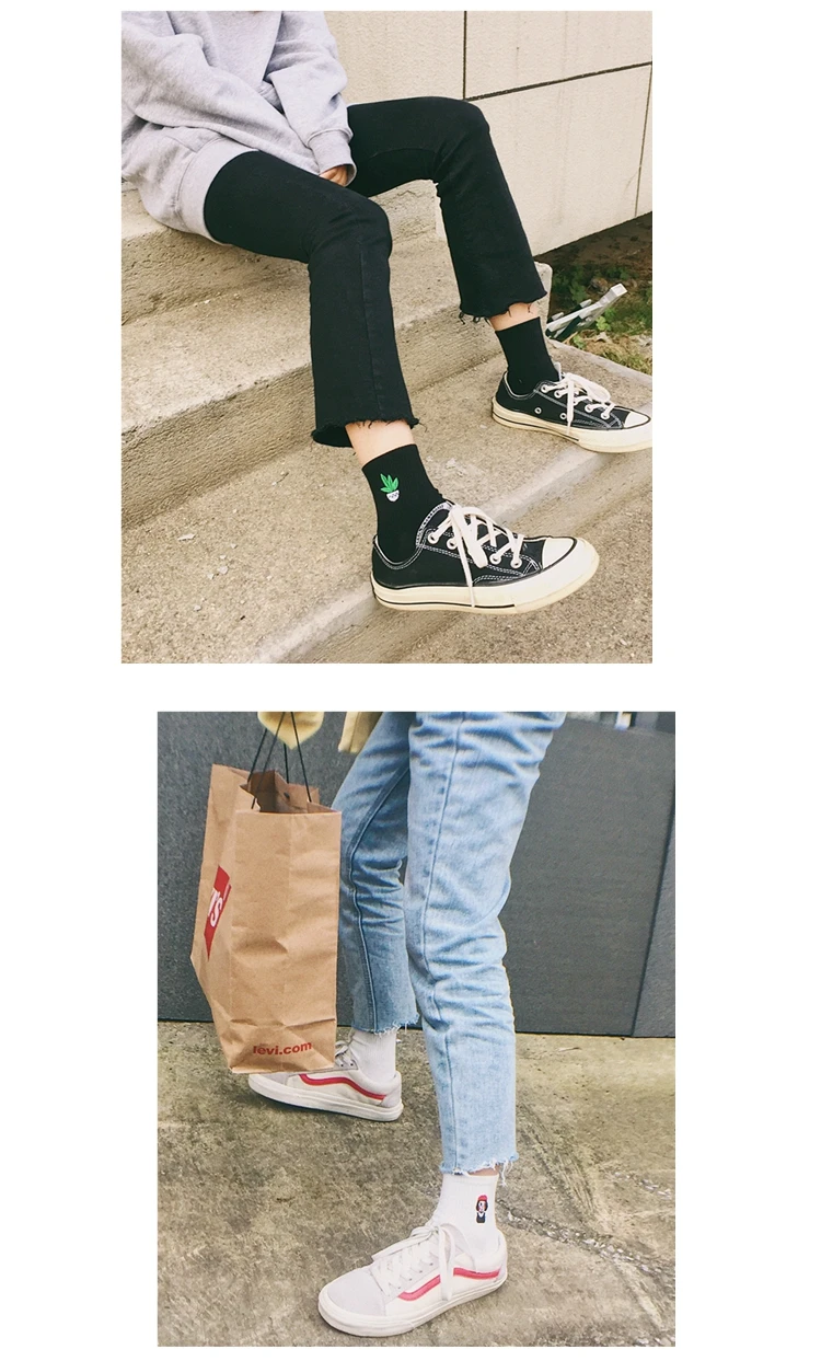 SP& CITY Harajuku, мультяшный узор, женские короткие смешные носки, уличный стиль, хлопковые носки, собаки и полосатые, цветные, удобные, художественные носки