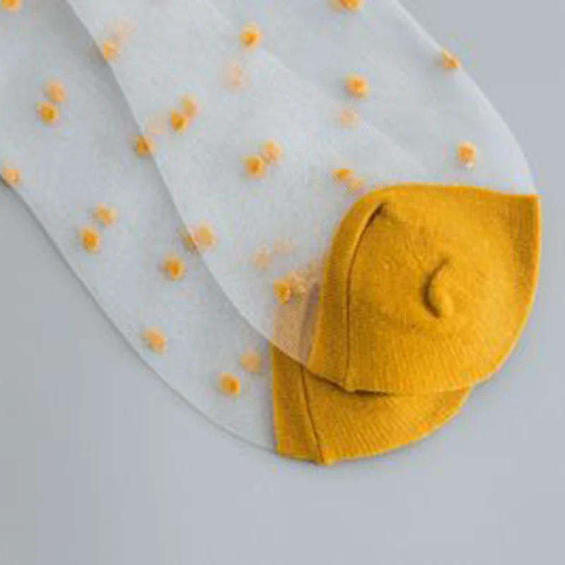 2019 Summer Women Long Socks Crystal Wire Thin Breathable Dot Elastic Funny Cute student wild Middle Tube More C | Женская одежда