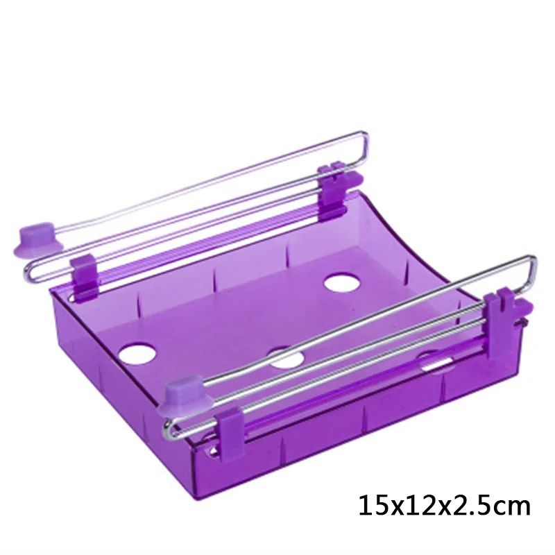 Purple Hoomall, креативная коробка для хранения холодильника, свежая распорка, стеллаж для хранения, ящик, свежая распорка, сортировка кухонных инструментов, 16,5x15 см - Цвет: Purple