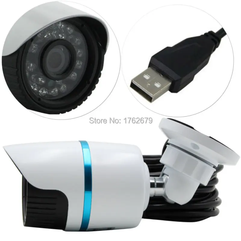 24 шт. ИК-светодиоды ИК usb-камкодер 0.3MP 480 P камера ночного видения футляр для пуль Антивандальная Водонепроницаемая наружная USB камера